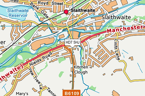 HD7 5HJ map - OS VectorMap District (Ordnance Survey)