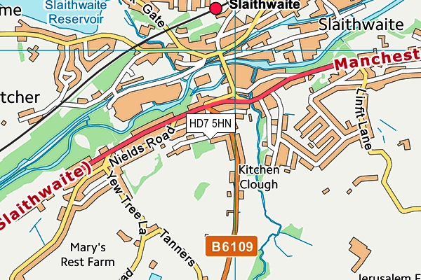 HD7 5HN map - OS VectorMap District (Ordnance Survey)