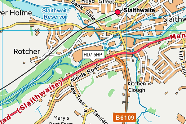 HD7 5HP map - OS VectorMap District (Ordnance Survey)