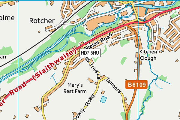 HD7 5HU map - OS VectorMap District (Ordnance Survey)