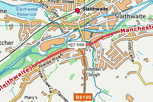 HD7 5HW map - OS VectorMap District (Ordnance Survey)