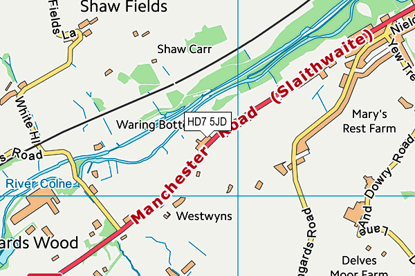 HD7 5JD map - OS VectorMap District (Ordnance Survey)