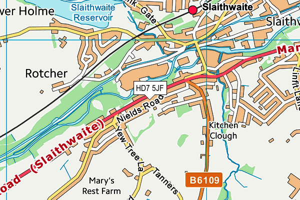 HD7 5JF map - OS VectorMap District (Ordnance Survey)