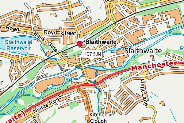 HD7 5JN map - OS VectorMap District (Ordnance Survey)