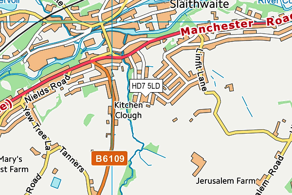 HD7 5LD map - OS VectorMap District (Ordnance Survey)