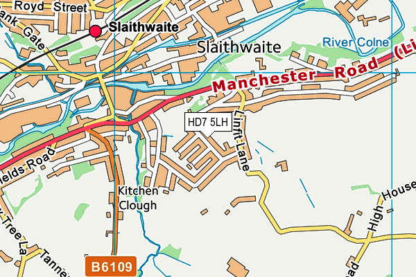 HD7 5LH map - OS VectorMap District (Ordnance Survey)