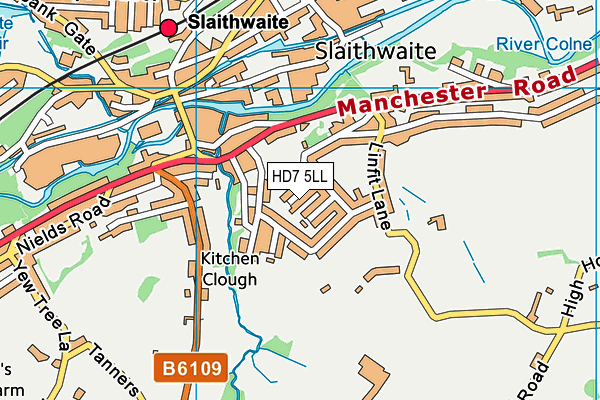 HD7 5LL map - OS VectorMap District (Ordnance Survey)