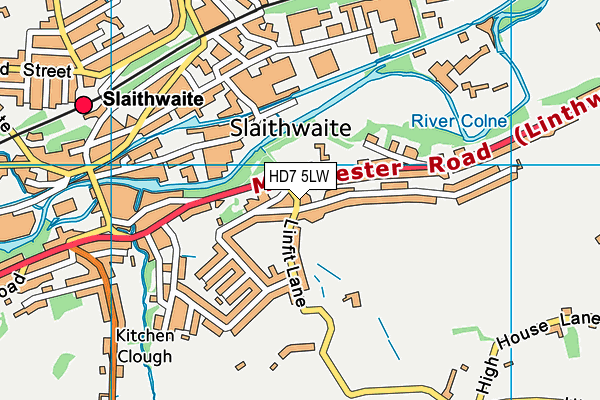 HD7 5LW map - OS VectorMap District (Ordnance Survey)