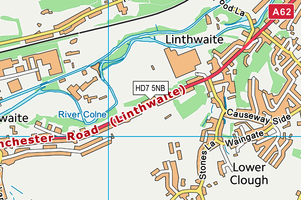 Linthwaite Recreational Ground map (HD7 5NB) - OS VectorMap District (Ordnance Survey)