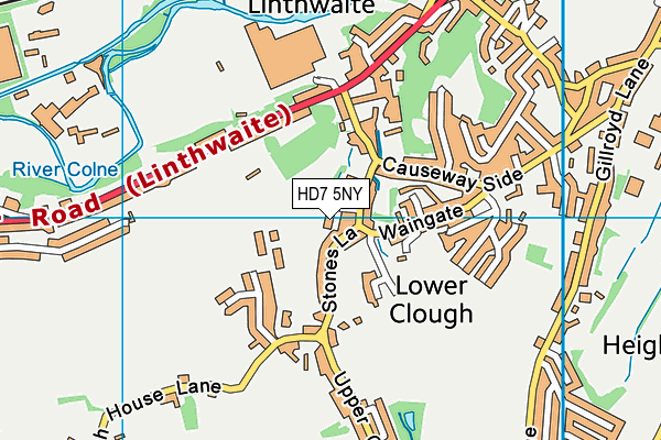 HD7 5NY map - OS VectorMap District (Ordnance Survey)