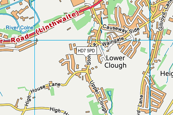Linthwaite Methodist Tennis Club map (HD7 5PD) - OS VectorMap District (Ordnance Survey)