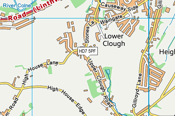 HD7 5PF map - OS VectorMap District (Ordnance Survey)