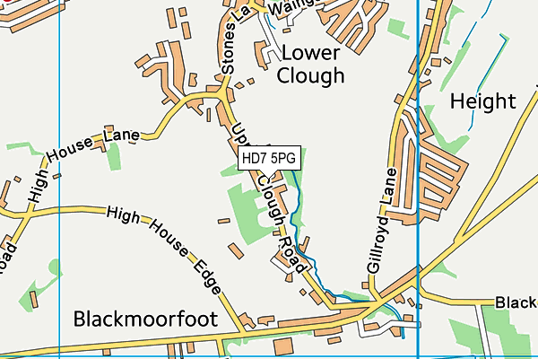 HD7 5PG map - OS VectorMap District (Ordnance Survey)