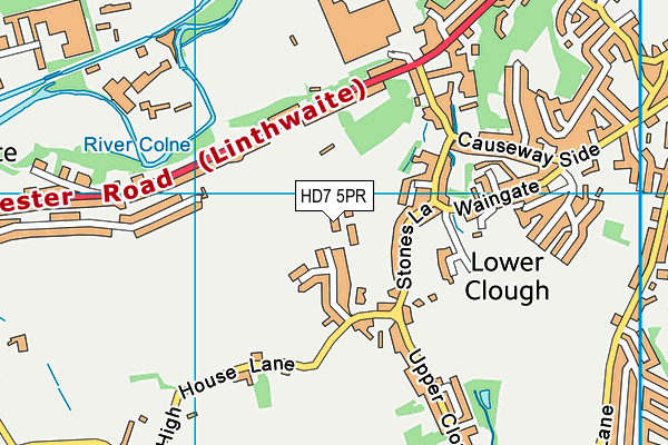 HD7 5PR map - OS VectorMap District (Ordnance Survey)