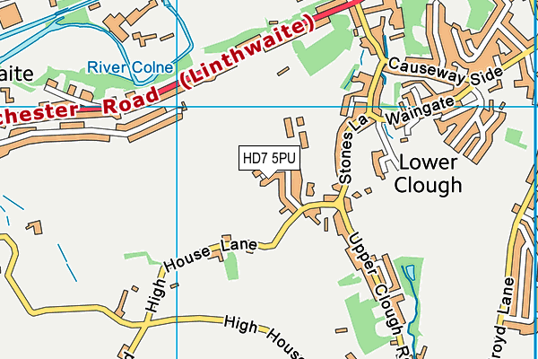 HD7 5PU map - OS VectorMap District (Ordnance Survey)