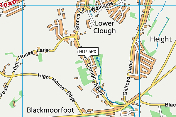 HD7 5PX map - OS VectorMap District (Ordnance Survey)