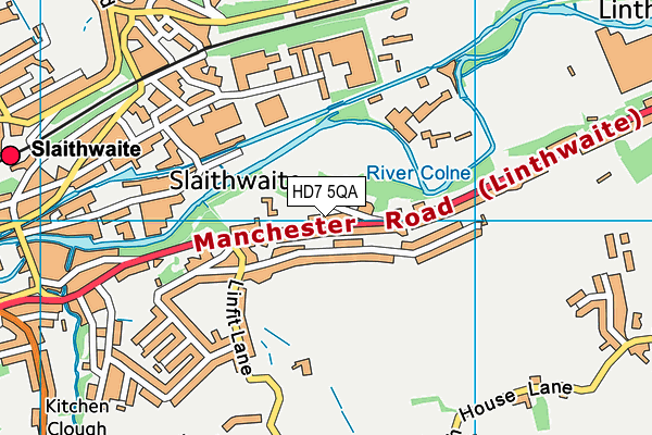 HD7 5QA map - OS VectorMap District (Ordnance Survey)