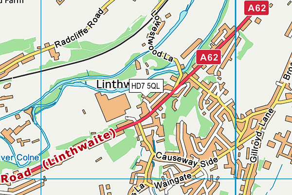 HD7 5QL map - OS VectorMap District (Ordnance Survey)