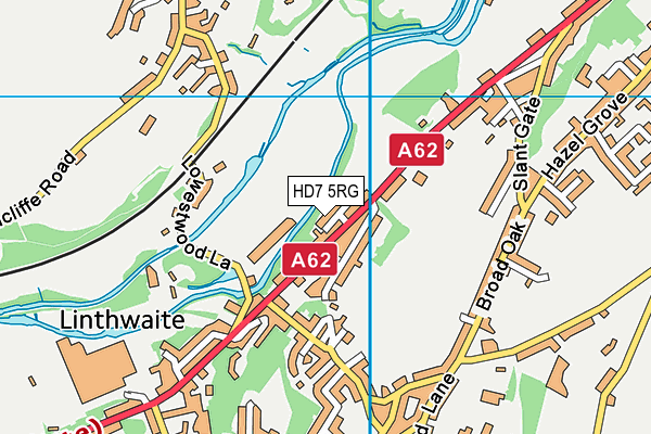 HD7 5RG map - OS VectorMap District (Ordnance Survey)