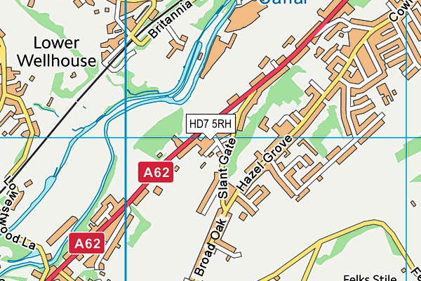 HD7 5RH map - OS VectorMap District (Ordnance Survey)