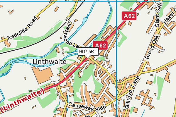 HD7 5RT map - OS VectorMap District (Ordnance Survey)