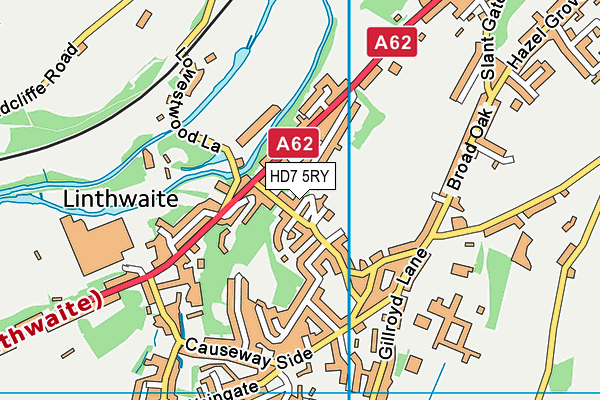 HD7 5RY map - OS VectorMap District (Ordnance Survey)