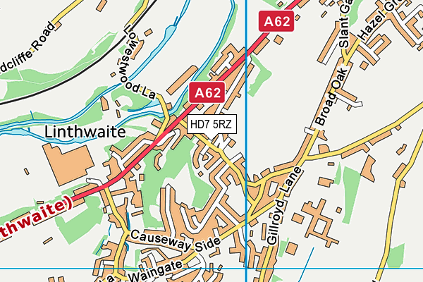 HD7 5RZ map - OS VectorMap District (Ordnance Survey)