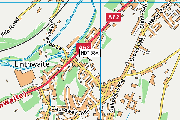 HD7 5SA map - OS VectorMap District (Ordnance Survey)