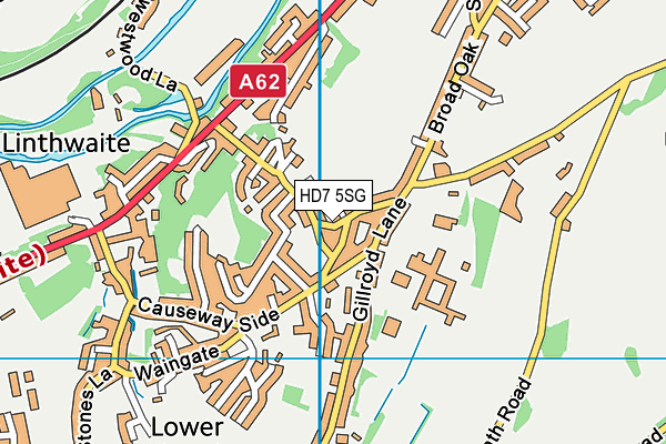 HD7 5SG map - OS VectorMap District (Ordnance Survey)