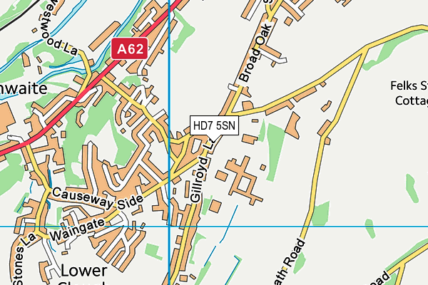 HD7 5SN map - OS VectorMap District (Ordnance Survey)