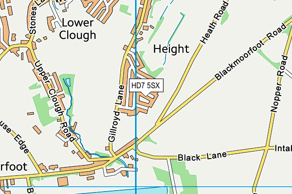 HD7 5SX map - OS VectorMap District (Ordnance Survey)