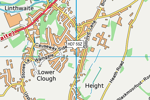 HD7 5SZ map - OS VectorMap District (Ordnance Survey)