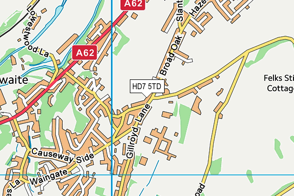 HD7 5TD map - OS VectorMap District (Ordnance Survey)