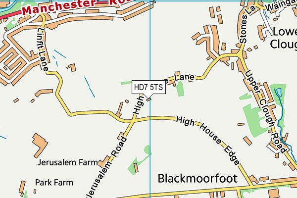 HD7 5TS map - OS VectorMap District (Ordnance Survey)