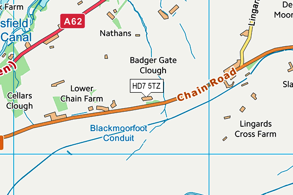 HD7 5TZ map - OS VectorMap District (Ordnance Survey)