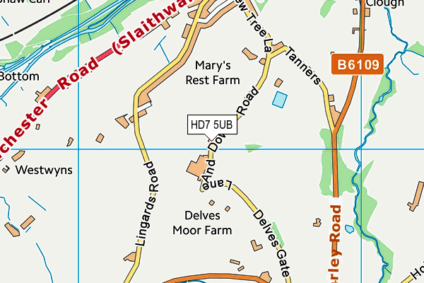 HD7 5UB map - OS VectorMap District (Ordnance Survey)