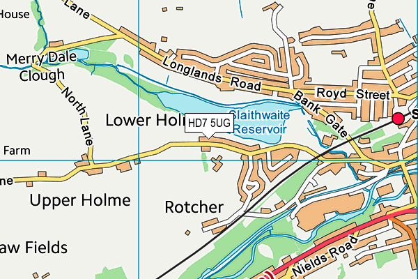 HD7 5UG map - OS VectorMap District (Ordnance Survey)