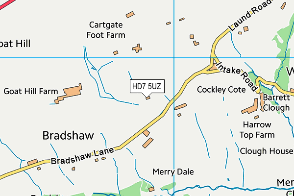 HD7 5UZ map - OS VectorMap District (Ordnance Survey)