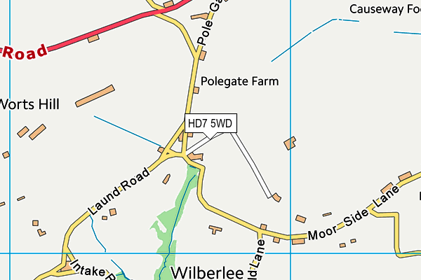 HD7 5WD map - OS VectorMap District (Ordnance Survey)