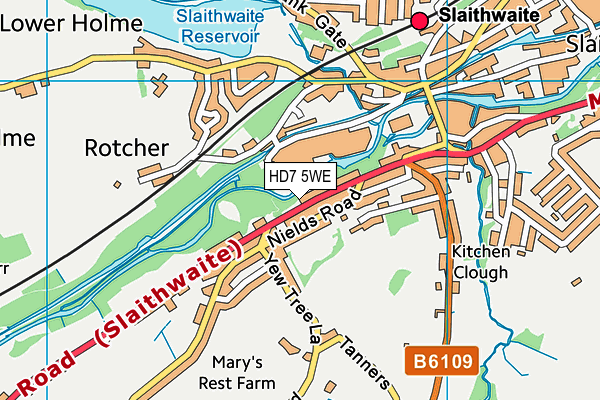 HD7 5WE map - OS VectorMap District (Ordnance Survey)