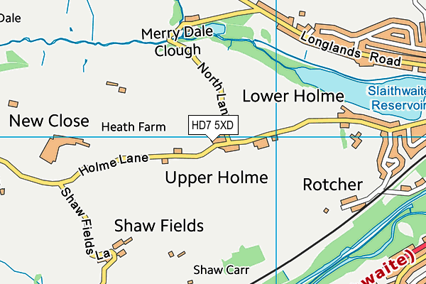 HD7 5XD map - OS VectorMap District (Ordnance Survey)