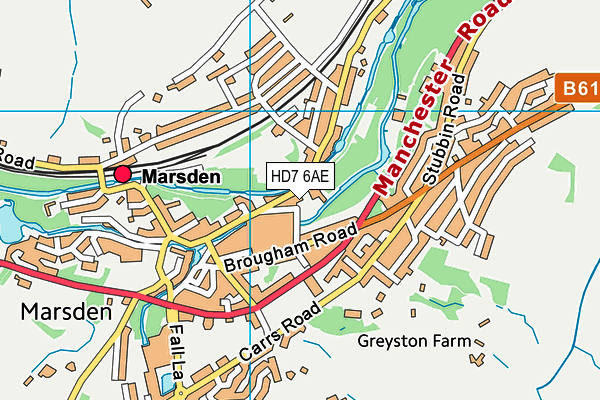 HD7 6AE map - OS VectorMap District (Ordnance Survey)