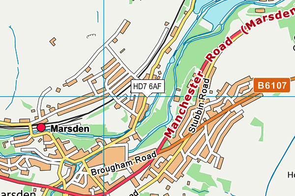 HD7 6AF map - OS VectorMap District (Ordnance Survey)