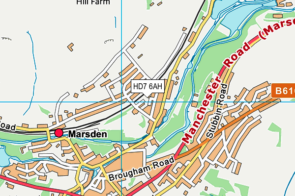 HD7 6AH map - OS VectorMap District (Ordnance Survey)
