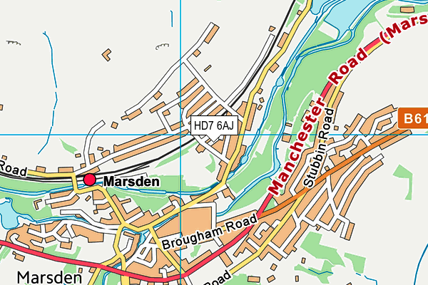HD7 6AJ map - OS VectorMap District (Ordnance Survey)