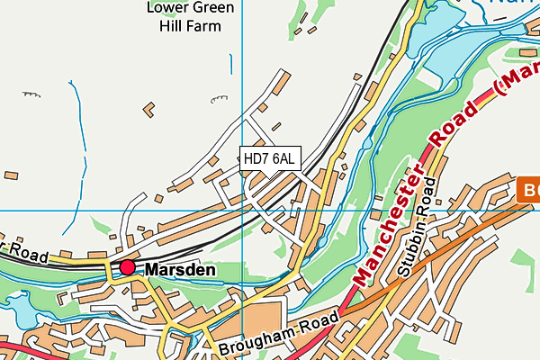 HD7 6AL map - OS VectorMap District (Ordnance Survey)