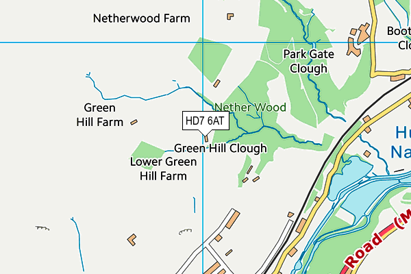 HD7 6AT map - OS VectorMap District (Ordnance Survey)