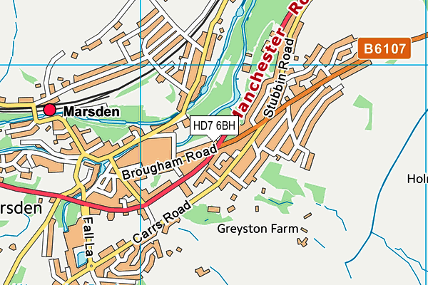 HD7 6BH map - OS VectorMap District (Ordnance Survey)