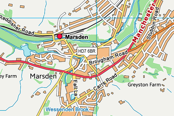 HD7 6BR map - OS VectorMap District (Ordnance Survey)