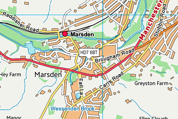 HD7 6BT map - OS VectorMap District (Ordnance Survey)